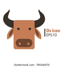 Ox zodiac icon vector