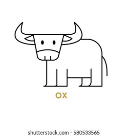 ox zodiac. vector illustration