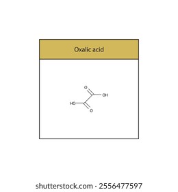 Oxalic acid skeletal structure diagram.aliphatic acid compound molecule scientific illustration.