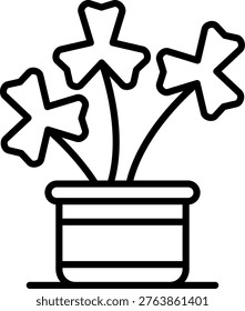 Oxalis triangularis Line vector Icon Design