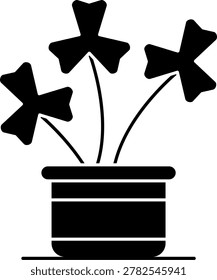 Oxalis triangularis Line vector Icon Design