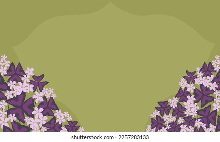 Oxalis triangularis purple flower background vector art. Floral background with copy spaces.