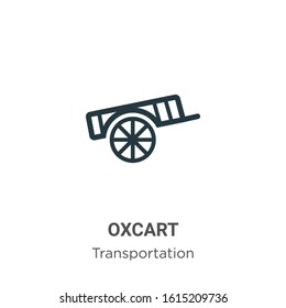 Oxcart glyph icon vector on white background. Flat vector oxcart icon symbol sign from modern transportation collection for mobile concept and web apps design.