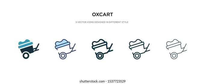 oxcart icon in different style vector illustration. two colored and black oxcart vector icons designed in filled, outline, line and stroke style can be used for web, mobile, ui