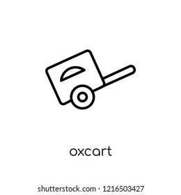 oxcart icon. Trendy modern flat linear vector oxcart icon on white background from thin line Transportation collection, outline vector illustration
