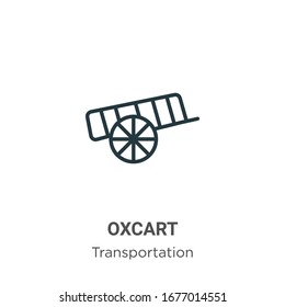 Oxcart outline vector icon. Thin line black oxcart icon, flat vector simple element illustration from editable transportation concept isolated stroke on white background