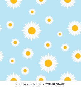 Oxeye daisy pattern seamless vector