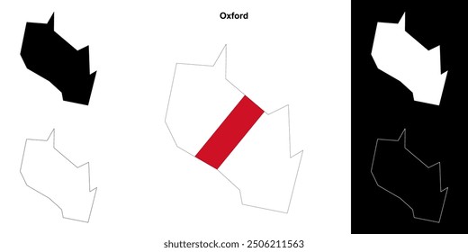 Oxford blank outline map set