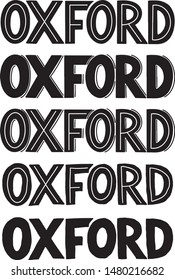 Oxford city sans serif logo or typography for a postcard, poster or other