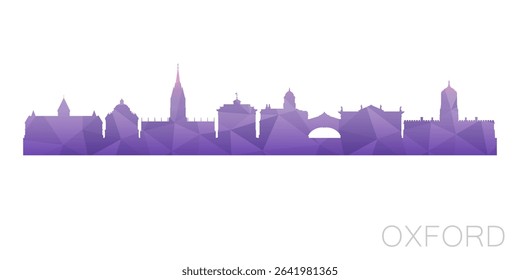 Oxford, England Low Poly Skyline Clip Art City Design. Geometric Polygon Graphic Horizon Icon. Vector Illustration Symbol.