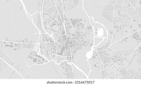 Oxford map, the UK. Background grey and white map with roads and railways, parks and rivers. Widescreen resolution.