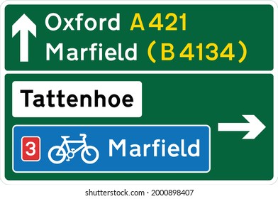 Oxford, Marfield, Tattenhoe, Stack‑Type Advance Direction Signs, Road signs in the United Kingdom