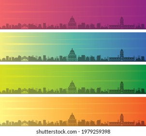 Oxford Multiple Color Gradient Skyline Banner