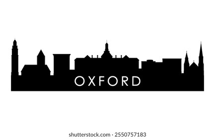 Silueta del horizonte de Oxford, OH. Oxford negro, diseño de la ciudad de Ohio aislado sobre fondo blanco. 