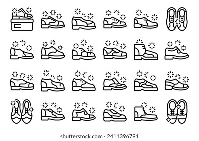 Oxford shoes icons set outline vector. Formal men. Leather people fashion