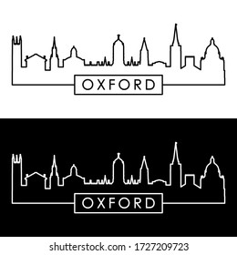 Oxford skyline. Linear style. Editable vector file.