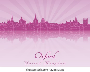 Oxford skyline in purple radiant orchid in editable vector file