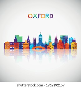 Oxford, United Kingdom skyline silhouette in colorful geometric style. Symbol for your design. Vector illustration.