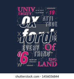 oxford university graphic vintage design t shirt