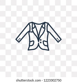 Oxford Wave Blazer vector outline icon isolated on transparent background, high quality linear Oxford Wave Blazer transparency concept can be used web and mobile