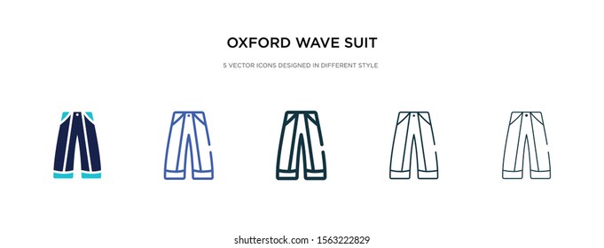 oxford wave suit pants icon in different style vector illustration. two colored and black oxford wave suit pants vector icons designed in filled, outline, line and stroke style can be used for web,