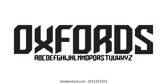 Oxfords, Abstract technology futuristic alphabet font. digital space typography vector illustration design