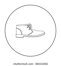 Oxfords icon in outline style isolated on white background. Shoes symbol stock vector illustration.