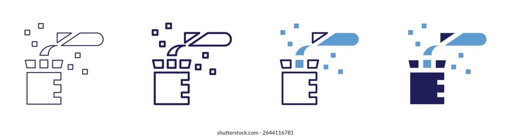 Oxidation number icon in 4 different styles. Thin Line, Line, Bold Line, Duotone. Duotone style. Editable stroke.