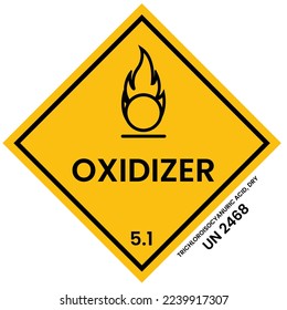 Oxidizer 5.1 yellow vector icon illustration