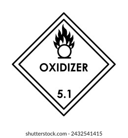 Oxidizer color element. Hazardous material vector icon.