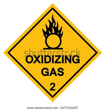 Oxidizer Gas Symbol Sign, Vector Illustration, Isolate On White Background, Label.EPS10  