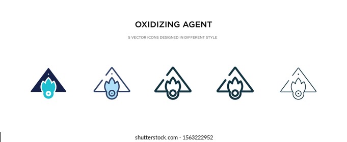 oxidizing agent icon in different style vector illustration. two colored and black oxidizing agent vector icons designed in filled, outline, line and stroke style can be used for web, mobile, ui