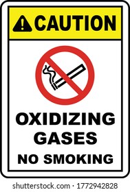 Oxidizing Gases No Smoking Sign