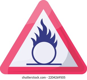 Oxidizing red triangle Concept Vector Icon Design, Modern traffic guide warning sign, Regulatory and recognizable symbol, Mandatory Road signage stock illustration