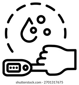 Ilustración vectorial de línea de ícono de oxímetro