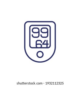 Oximeter Line Icon, Oxygen Saturation Test