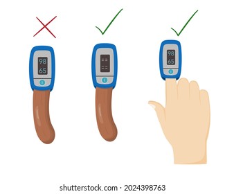 An oximeter show non-standard and standard when check with sausage one show number is mistake is non-standard one and another show nothing is standard so can use check with your hand.vector