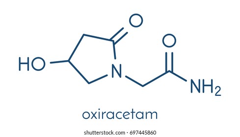 Oxiracetam nootropic drug molecule. Skeletal formula.
