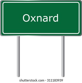 Oxnard , California, road sign green vector illustration, road table, USA city