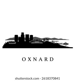 Oxnard California Skyline Vector Illustration.