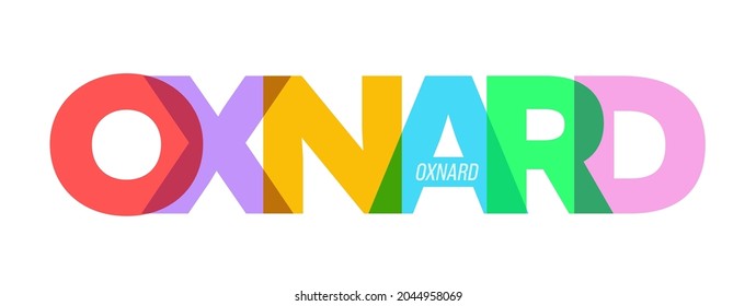 OXNARD. Leyendo sobre un fondo blanco. Plantilla de diseño de vectores para afiches, mapas, banner. Ilustración vectorial.