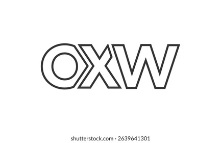 OXW logo design template with strong and modern bold text. Initial based vector logotype featuring simple and minimal typography. Trendy company identity ideal for businesses brand presence.