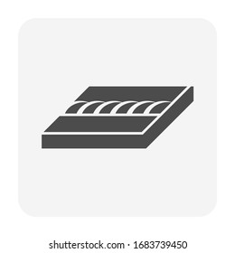 Oxy-fuel welding workpiece icon. Also called gas welding. Consist of parent or base metal and weld metal. That join together by electricity i.e. fabrication, construction, pipeline welding etc.