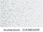 Oxygen air bubbles  flow  in water on white  background. Fizzy sparkles in sea, aquarium. Soda pop. Champagne. Effervescent tablet. Undersea vector texture.