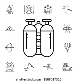 Oxygen balloon flat vector icon in adventure pack on white background
