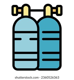 Oxygen balloon icon outline vector. Summer ski. Water ski color flat