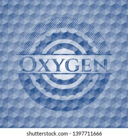 Oxygen blue emblem with geometric pattern. Vector Illustration. Detailed.