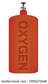 Oxygen bottle gas. vector illustration
