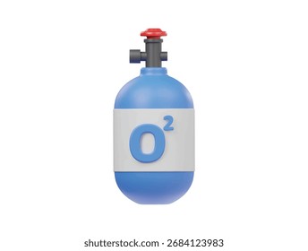 Ilustração renderizada 3d do ícone do frasco de oxigênio