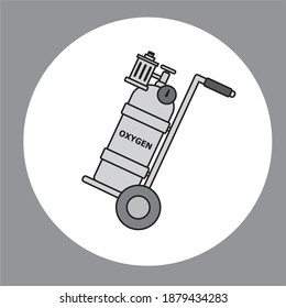 Oxygen bottles flat icon. vector ilustration.